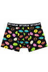 Erkek Donut Desenli Siyah Dijital Boxer 796