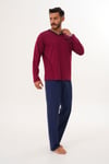 Erkek Düz Yaka Bordo Pijama Takımı 8001