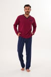 Erkek Düz Yaka Bordo Pijama Takımı 8001