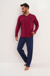 Erkek Düz Yaka Bordo Pijama Takımı 8001