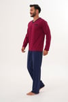 Erkek Düz Yaka Bordo Pijama Takımı 8001