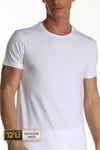 Erkek Elastanlı Beyaz T-shirt 0954 12'li Ekonomik Paket