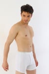 Erkek Elastanlı Biyeli Beyaz Boxer Şort 880