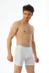 Erkek Elastanlı Biyeli Beyaz Uzun Boxer 855