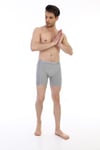 Erkek Elastanlı Biyeli Gri Melanj Uzun Boxer 855