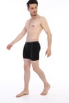 Erkek Elastanlı Biyeli Siyah Uzun Boxer 855
