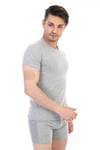 Erkek Elastanlı Gri Melanj T-shirt 954