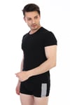Erkek Elastanlı Siyah T-shirt 954