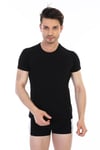 Erkek Elastanlı Siyah T-shirt 954