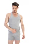 Erkek Elastanlı Spor Gri Atlet 0916