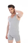 Erkek Elastanlı Spor Gri Atlet 0916