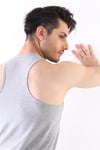 Erkek Elastanlı Spor Gri Atlet 0916