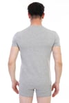 Erkek Elastanlı V Yaka Gri T-shirt 956