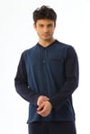 Erkek Jakarlı Patlı Uzun Kollu Çilli Marin Pijama Takımı 8019