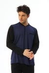 Erkek Jakarlı Patlı Uzun Kollu Saks Desenli Pijama Takımı 8015