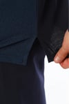 Erkek Jakarlı V Yaka Uzun Kollu Çilli Marin Pijama Takımı 8020