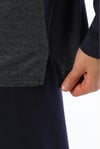 Erkek Jakarlı V Yaka Uzun Kollu Gri Baklava Desenli Pijama Takımı 8022