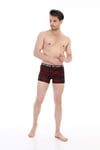 Erkek Kırmızı Yazı Desenli Dijital Boxer 796