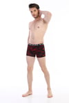 Erkek Kırmızı Yazı Desenli Dijital Boxer 796