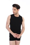 Erkek Ribana Kolsuz Spor Siyah Atlet 0920