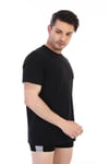 Erkek Süprem Bisiklet Yaka Siyah T-shirt 947