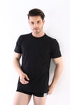 Erkek Süprem Bisiklet Yaka Siyah T-shirt 947