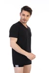 Erkek Süprem V Yaka Siyah T-shirt 945
