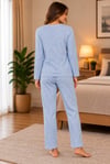Kadın Sarı Çiçek Desenli Patlı Pijama Takımı 7212