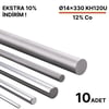 10 Adet 14x330 KH120U h6 Dolu Karbür Çubuk