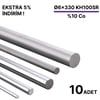 10 Adet 6x330 KH100SR h6 Dolu Karbür Çubuk