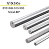 10x0.8-3.2x330 KH103S h6 İki Spiral Delikli Karbür Çubuk 40°