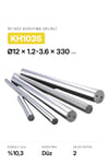 12x1.2-3.6x330 KH103S h6 İki Düz Delikli Karbür Çubuk