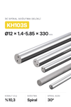 12x1.4-5.85x330 KH103S h6 İki Spiral Delikli Karbür Çubuk 30°