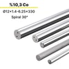 12x1.4-6.25x330 KH103S h6 İki Spiral Delikli Karbür Çubuk 30°