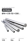 14x1.75-7.0x330 KH10AS h6 İki Düz Delikli Karbür Çubuk