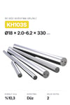 18x2.0-6.2x330 KH103S h6 İki Düz Delikli Karbür Çubuk