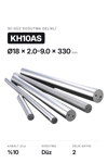 18x2.0-9.0x330 KH10AS h6 İki Düz Delikli Karbür Çubuk