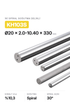 20x2.0-10.40x330 KH103S h6 İki Spiral Delikli Karbür Çubuk 30°