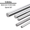 22x2.0-11.10x330 KH10AS h6 İki Spiral Delikli Karbür Çubuk 30°