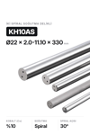 22x2.0-11.10x330 KH10AS h6 İki Spiral Delikli Karbür Çubuk 30°