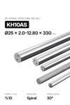 25x2.0-12.80x330 KH10AS h6 İki Spiral Delikli Karbür Çubuk 30°