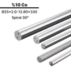 25x2.0-12.80x330 KH10AS h6 İki Spiral Delikli Karbür Çubuk 30°