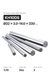 32x3.0-14.0x330 KH10DS h6 İki Düz Delikli Karbür Çubuk