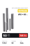 50 Adet 12x83 KH103S h6 Kesilmiş Dolu Karbür Çubuk