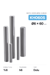 6x60 KH060S h6 Kesilmiş Dolu Karbür Çubuk