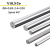 8x0.65-2.4x330 KH103S h6 İki Spiral Delikli Karbür Çubuk 40°