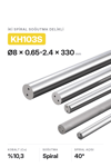 8x0.65-2.4x330 KH103S h6 İki Spiral Delikli Karbür Çubuk 40°