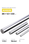 8x1.0x330 KH103S h6 Merkezi Delikli Karbür Çubuk