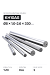 8x1.0-2.6x330 KH10AS h6 İki Düz Delikli Karbür Çubuk