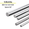 8x1.0-4.0x330 KH103S h6 İki Spiral Delikli Karbür Çubuk 30°